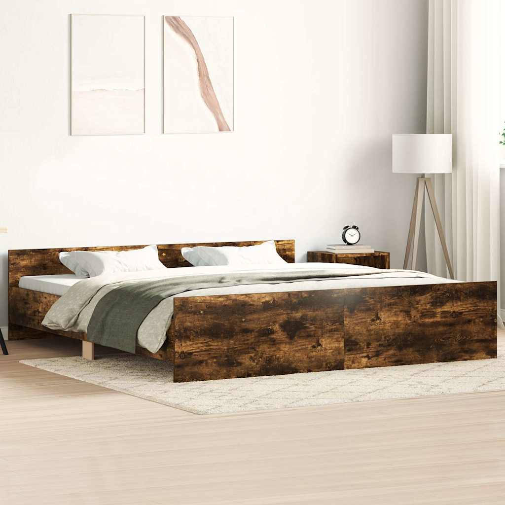 Giroletto con Testiera e Pediera Rovere Fumo 160x200 cm