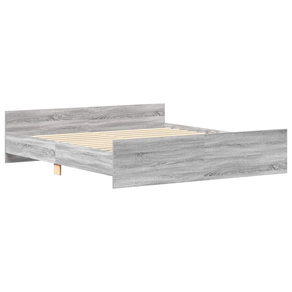 Giroletto con Testiera e Pediera Grigio Sonoma 160x200 cm