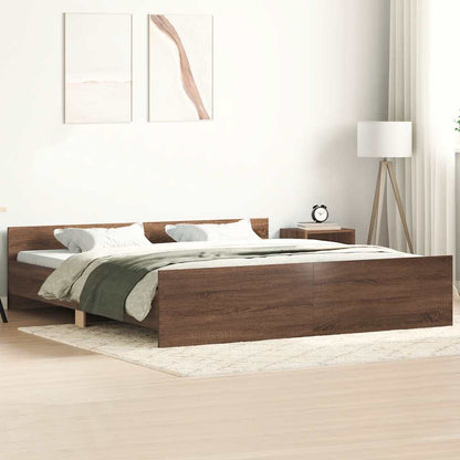Giroletto con Testiera e Pediera Rovere Marrone 160x200 cm