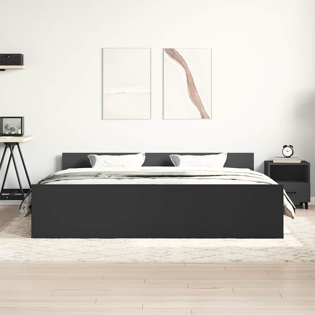 Giroletto con Testiera e Pediera Nero 180x200 cm