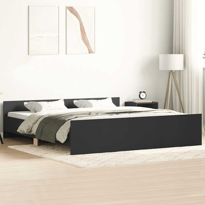 Giroletto con Testiera e Pediera Nero 180x200 cm