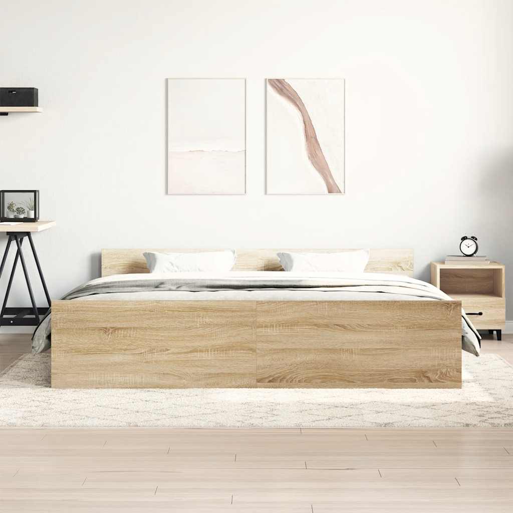 Giroletto con Testiera e Pediera Rovere Sonoma 180x200 cm