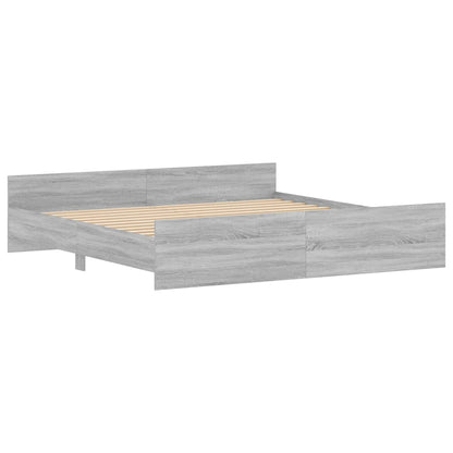 Giroletto con Testiera e Pediera Grigio Sonoma 180x200 cm