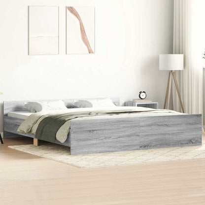 Giroletto con Testiera e Pediera Grigio Sonoma 180x200 cm