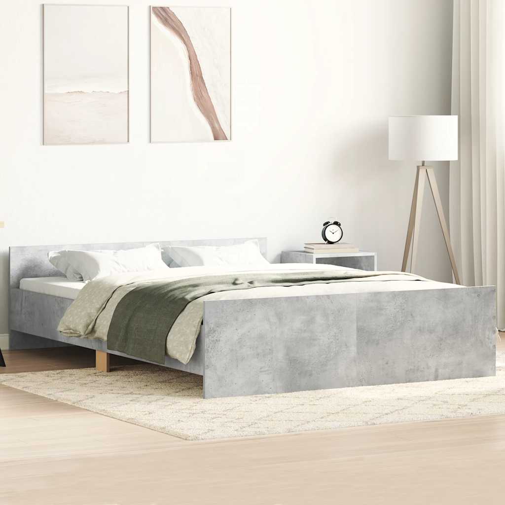 Giroletto con Testiera e Pediera Grigio Cemento 140x190 cm