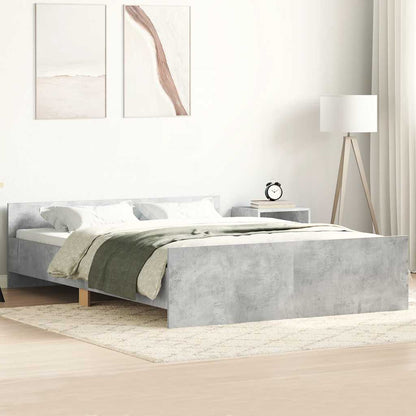 Giroletto con Testiera e Pediera Grigio Cemento 140x190 cm