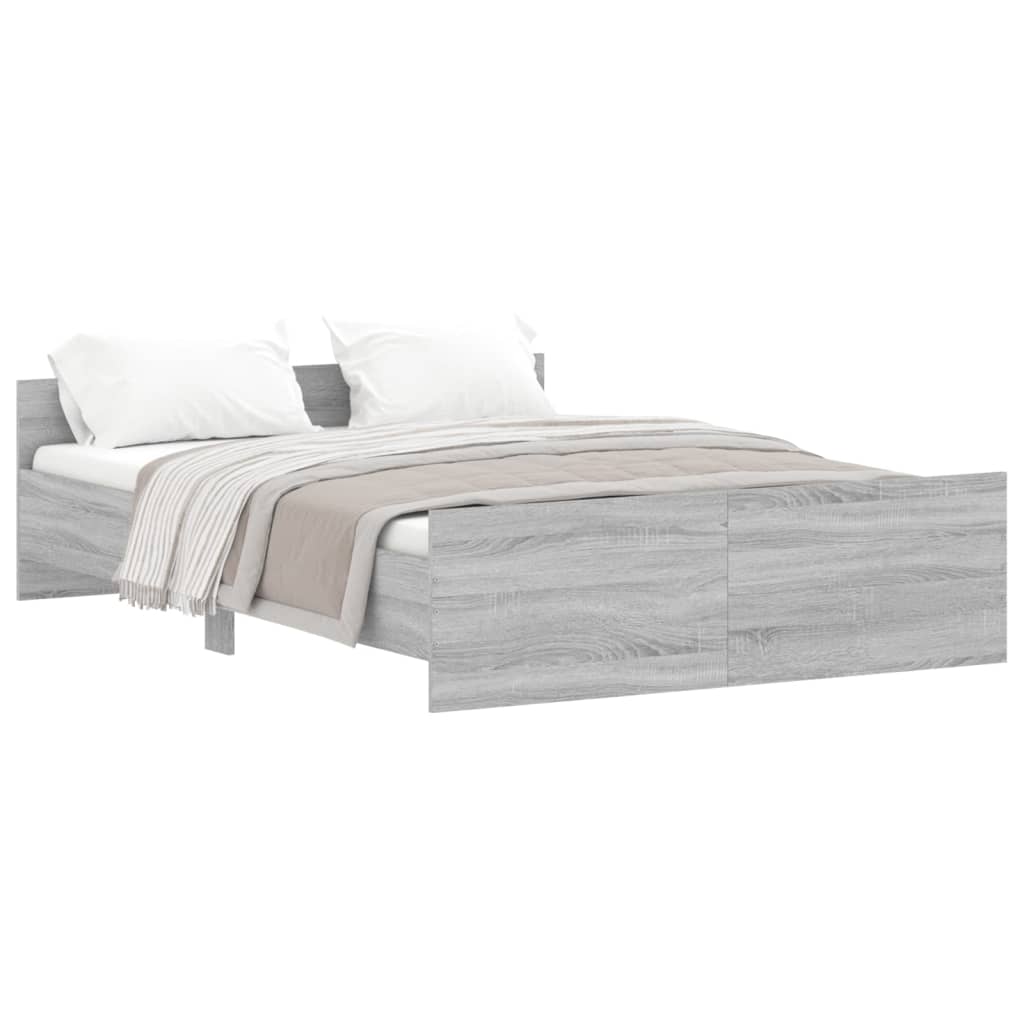 Giroletto con Testiera e Pediera Grigio Sonoma 140x190 cm
