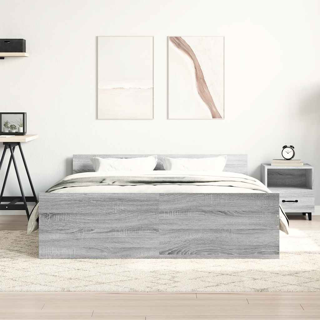Giroletto con Testiera e Pediera Grigio Sonoma 140x190 cm