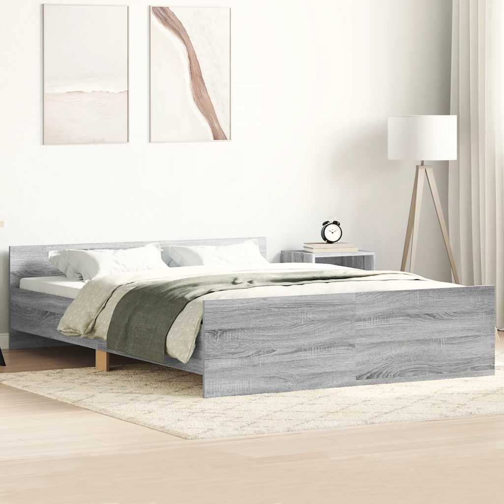 Giroletto con Testiera e Pediera Grigio Sonoma 140x190 cm