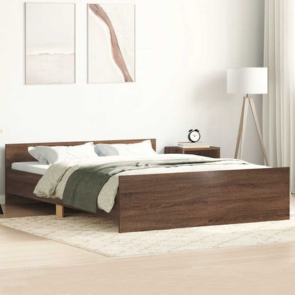 Giroletto con Testiera e Pediera Rovere Marrone 140x190 cm