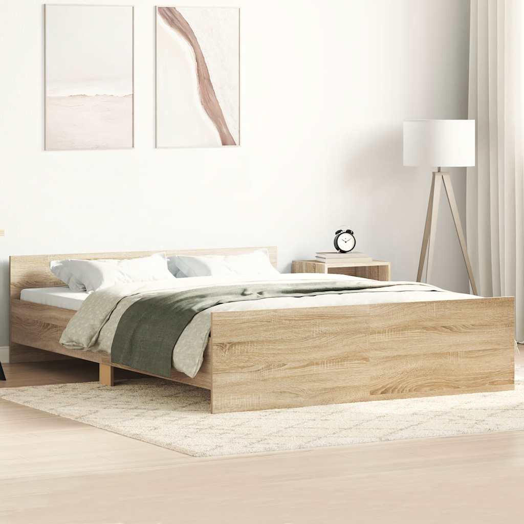 Giroletto con Testiera e Pediera Rovere Sonoma 135x190 cm