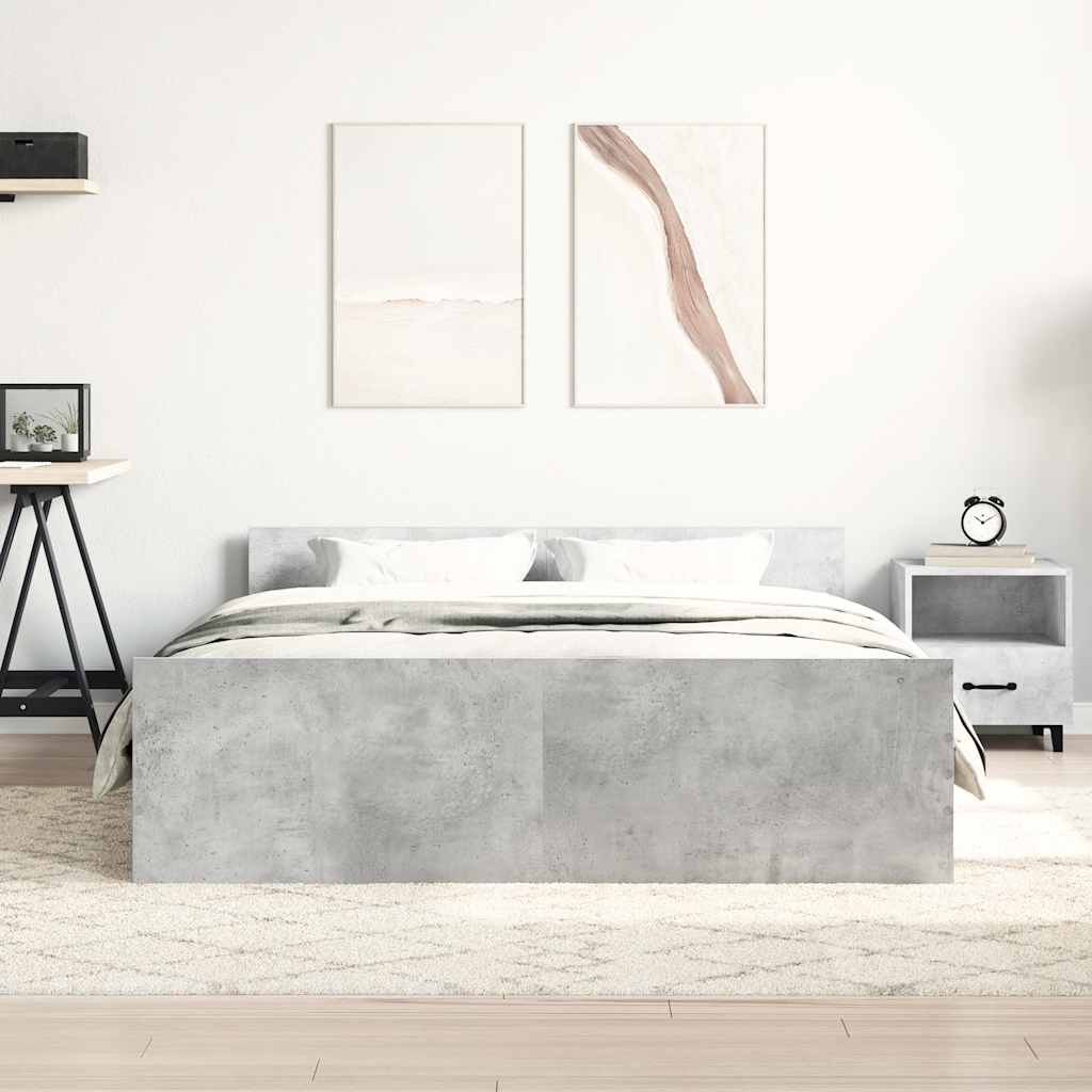 Giroletto con Testiera e Pediera Grigio Cemento 135x190 cm
