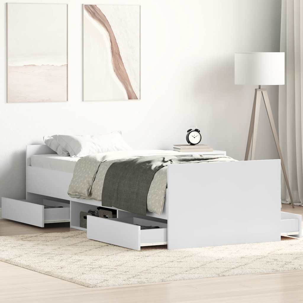 Giroletto con Testiera e Pediera Bianco 100x200 cm