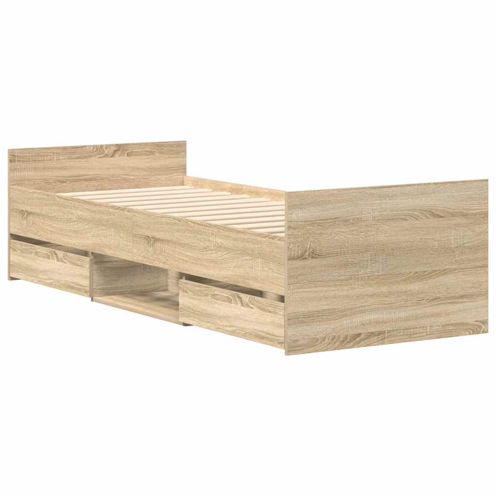 Giroletto con Testiera e Pediera Rovere Sonoma 100x200 cm