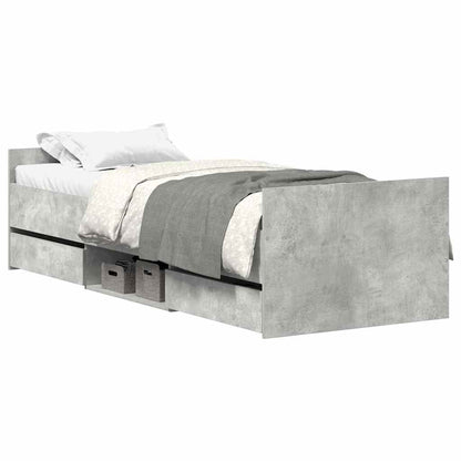 Giroletto con Testiera e Pediera Grigio Cemento 100x200 cm