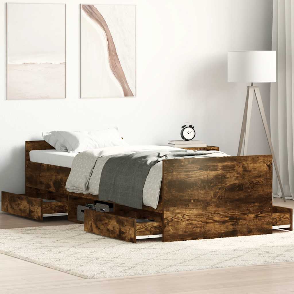 Giroletto con Testiera e Pediera Rovere Fumo 100x200 cm
