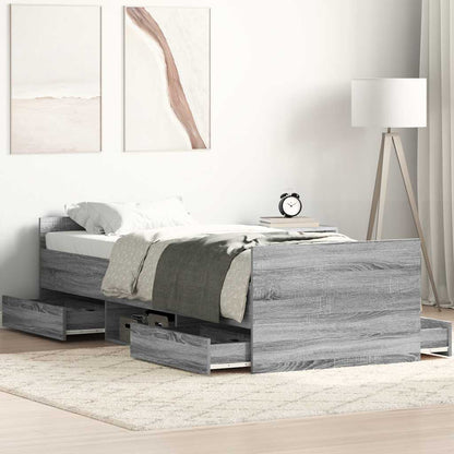 Giroletto con Testiera e Pediera Grigio Sonoma 100x200 cm