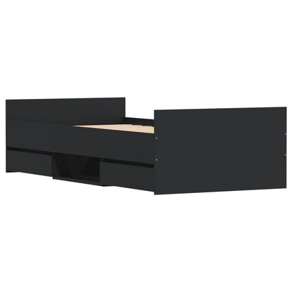 Giroletto con Testiera e Pediera Nero 90x200 cm