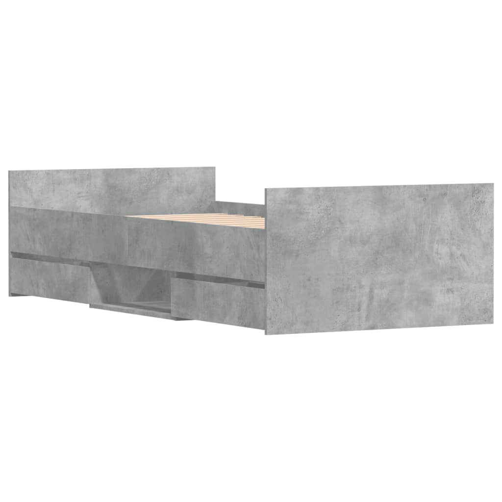 Giroletto con Testiera e Pediera Grigio Cemento 90x200 cm