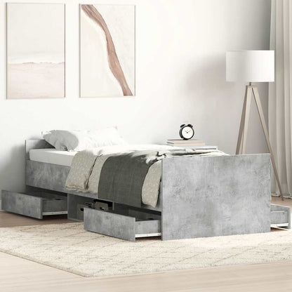 Giroletto con Testiera e Pediera Grigio Cemento 90x200 cm