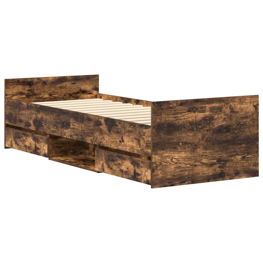 Giroletto con Testiera e Pediera Rovere Fumo 90x200 cm