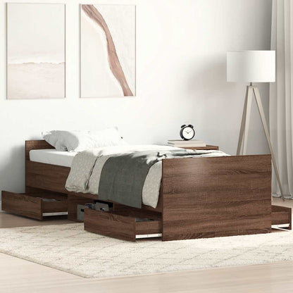 Giroletto con Testiera e Pediera Rovere Marrone 90x200 cm