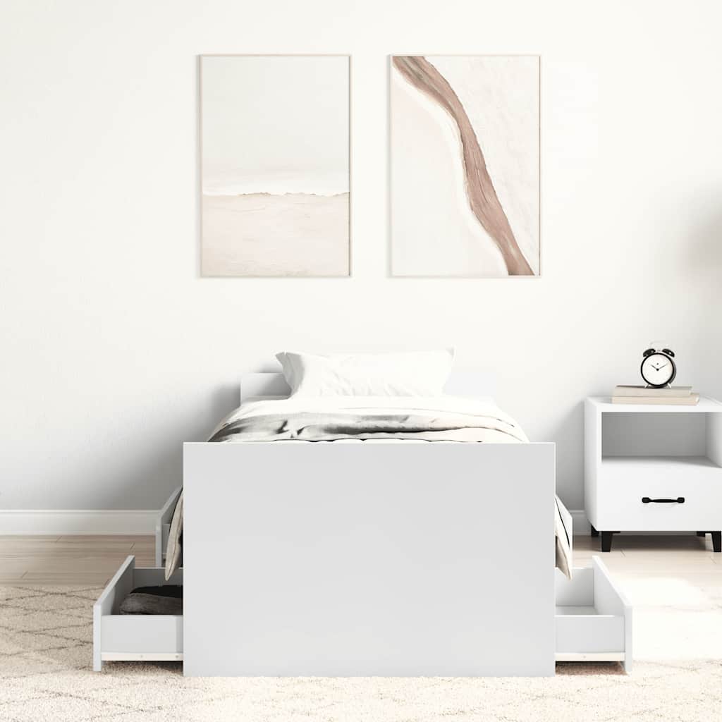 Giroletto con Testiera e Pediera Bianco 90x190 cm