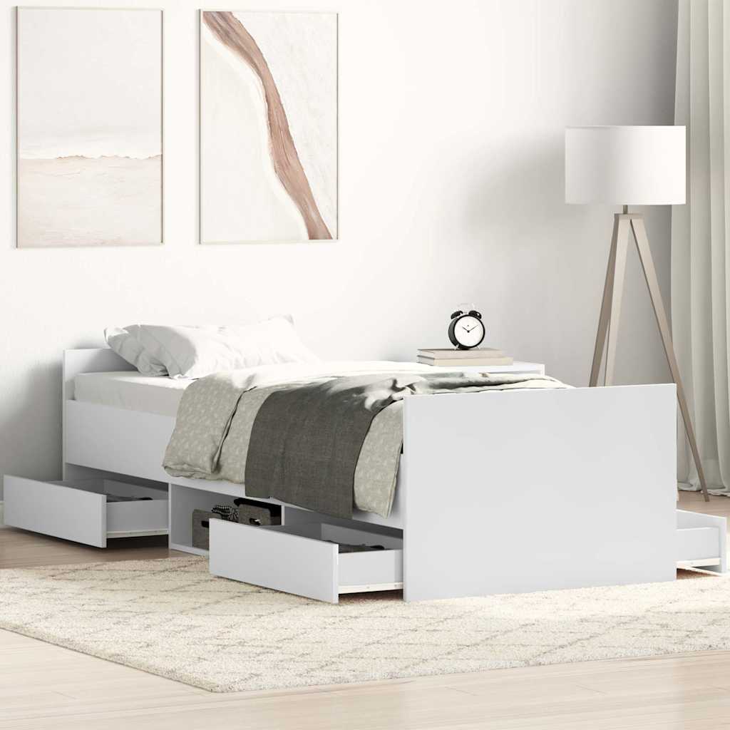 Giroletto con Testiera e Pediera Bianco 90x190 cm