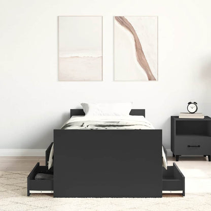 Giroletto con Testiera e Pediera Nero 90x190 cm