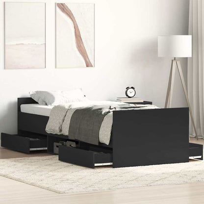 Giroletto con Testiera e Pediera Nero 90x190 cm