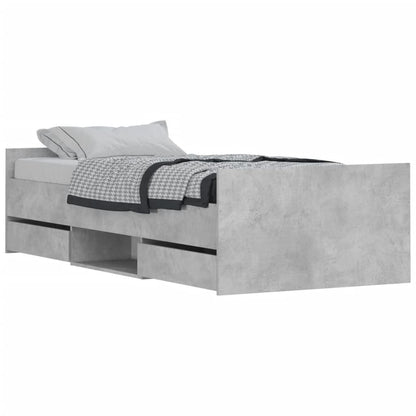 Giroletto con Testiera e Pediera Grigio Cemento 90x190 cm