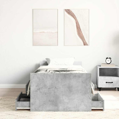 Giroletto con Testiera e Pediera Grigio Cemento 90x190 cm