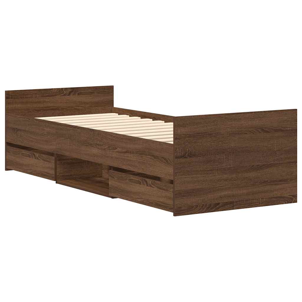 Giroletto con Testiera e Pediera Rovere Marrone 90x190 cm