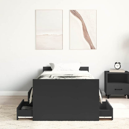 Giroletto con Testiera e Pediera Nero 75x190 cm