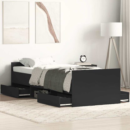 Giroletto con Testiera e Pediera Nero 75x190 cm
