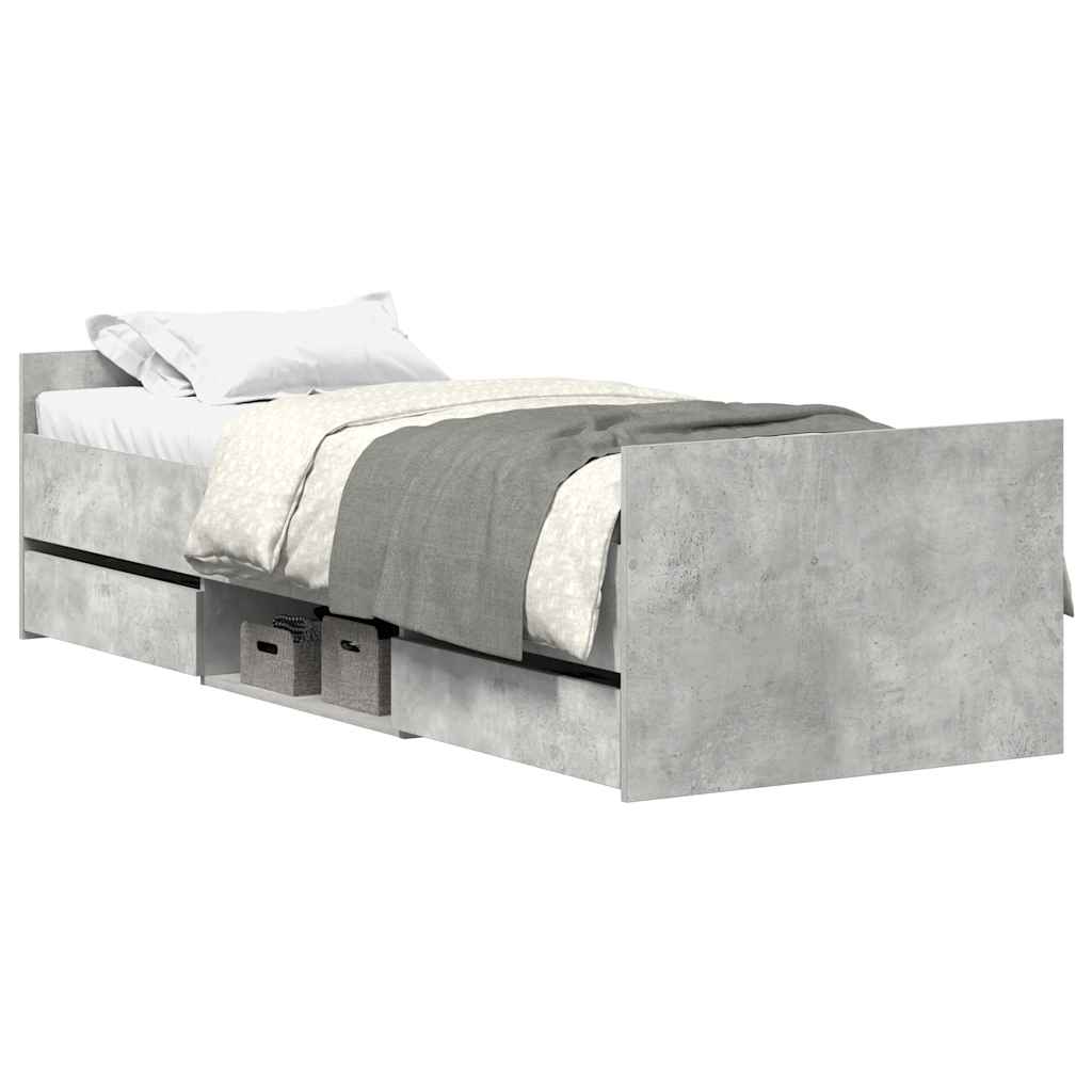 Giroletto con Testiera e Pediera Grigio Cemento 75x190 cm