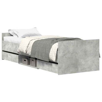 Giroletto con Testiera e Pediera Grigio Cemento 75x190 cm