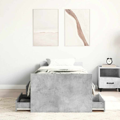 Giroletto con Testiera e Pediera Grigio Cemento 75x190 cm