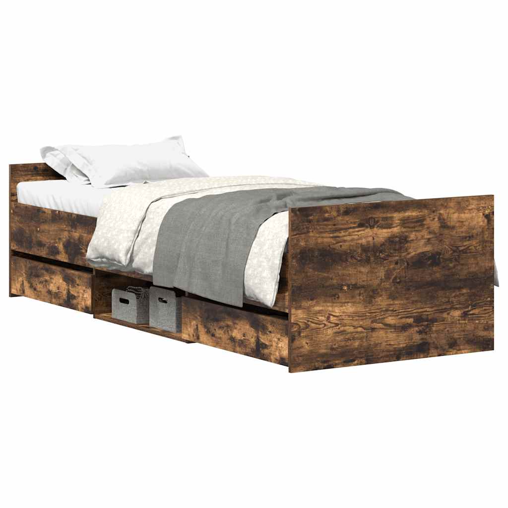 Giroletto con Testiera e Pediera Rovere Fumo 75x190 cm
