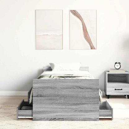 Giroletto con Testiera e Pediera Grigio Sonoma 75x190 cm