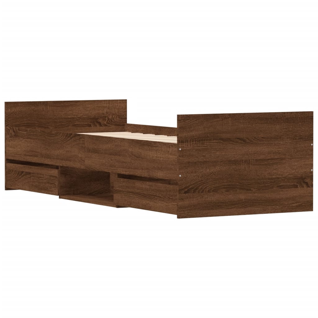 Giroletto con Testiera e Pediera Rovere Marrone 75x190 cm
