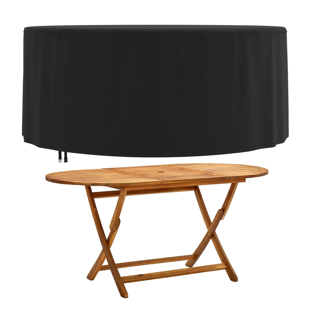 Copertura Mobili Giardino Rotonda Nera Ø 182x71 cm 420D Oxford