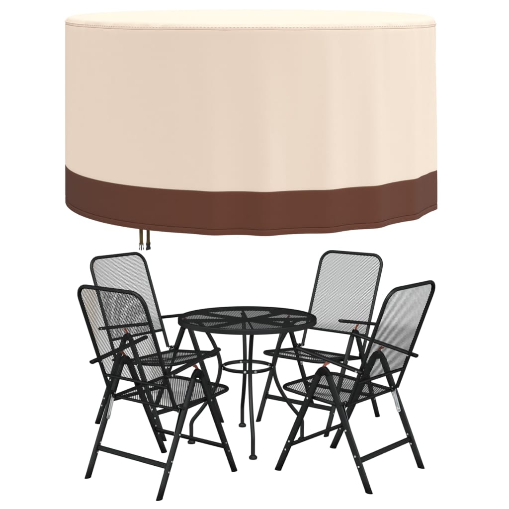 Copertura Mobili Giardino Rotonda Beige Ø 157x71 cm 600D Oxford