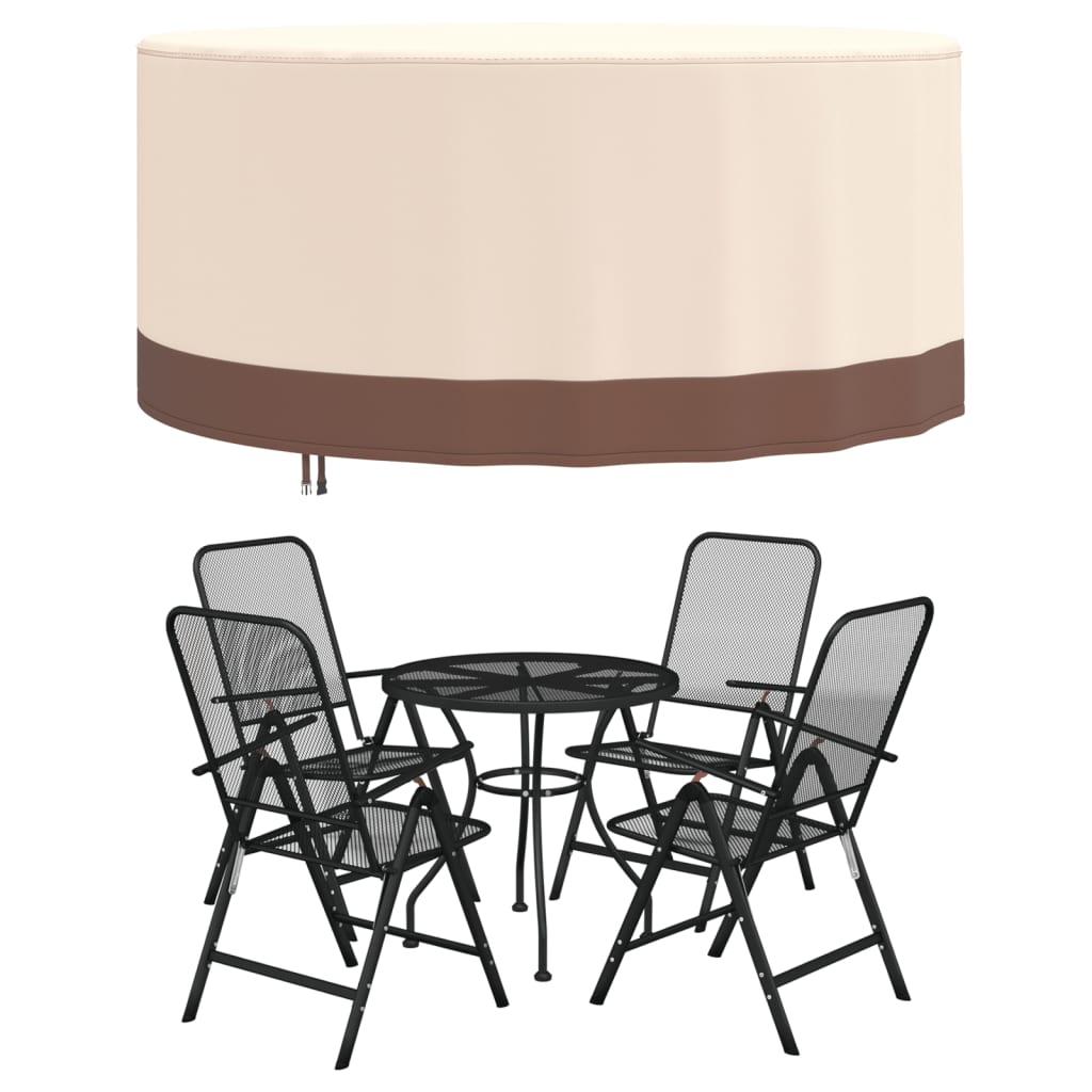 Copertura Mobili Giardino Rotonda Beige Ø 183x71 cm 600D Oxford