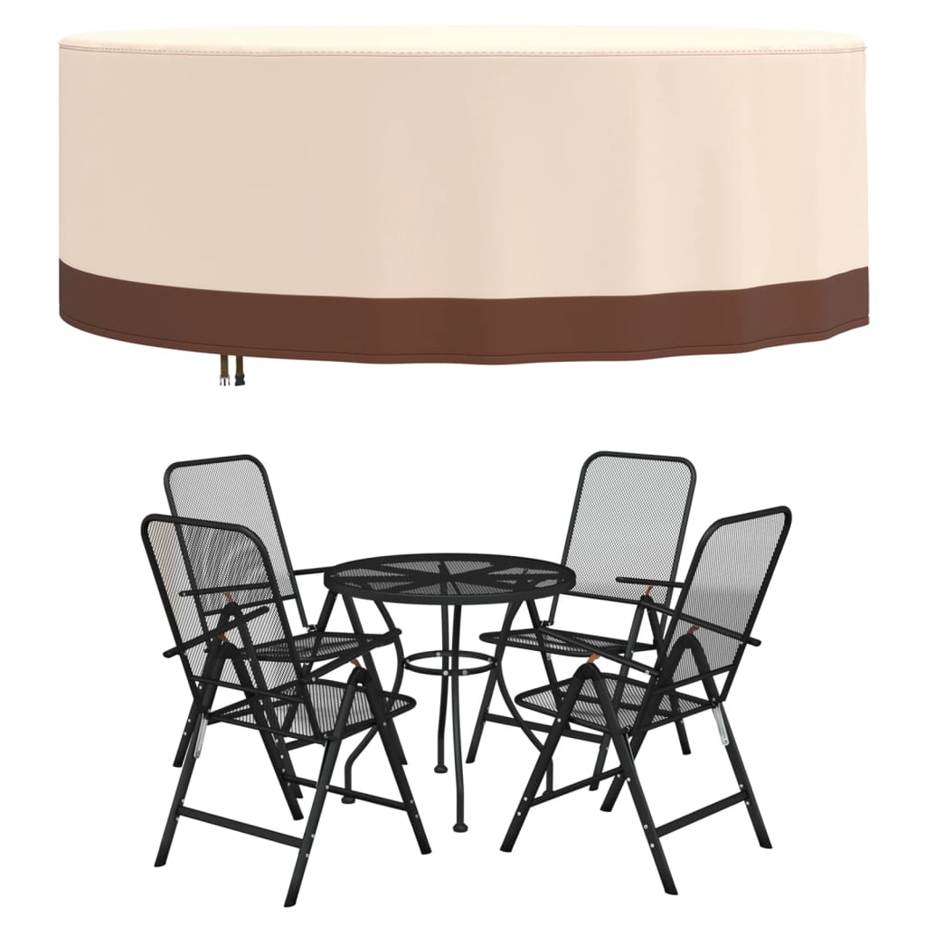 Copertura Mobili Giardino Rotonda Beige Ø 244x71 cm 600D Oxford