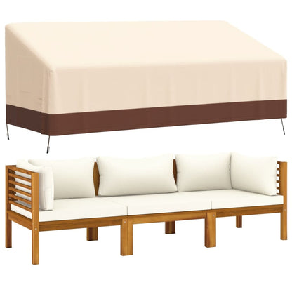 Copertura per Panca a 3 Posti Beige 204x86x48/73 cm 600D Oxford