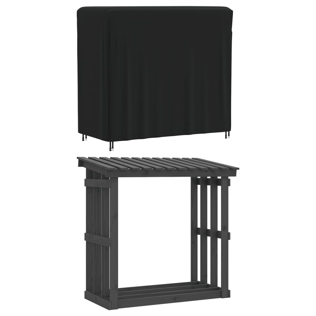 Copertura per Porta Legna Nera 122x61x106 cm 420D Oxford