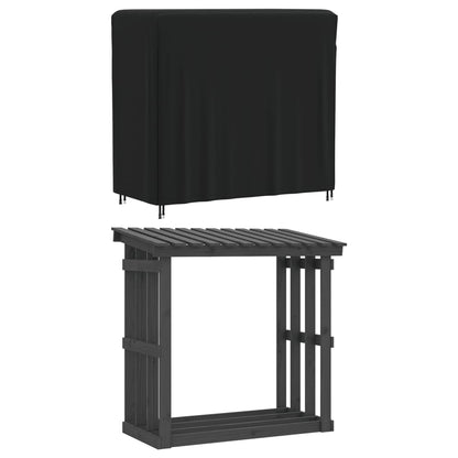 Copertura per Porta Legna Nera 122x61x106 cm 420D Oxford