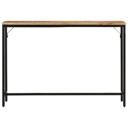 Tavolo Consolle 110x30x75cm Legno Massello Mango Grezzo e Ferro