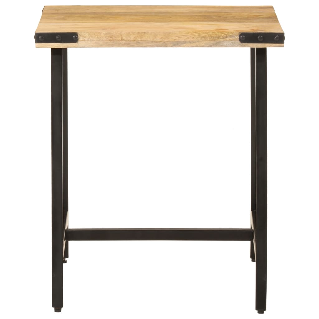 Tavolino 45x45x50cm in Legno Massello di Mango e Ferro